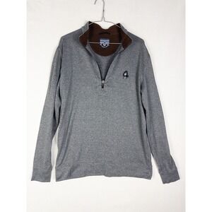 Straight Down Pullover Mens M Gray Q Zip Golf Course Logo 1926